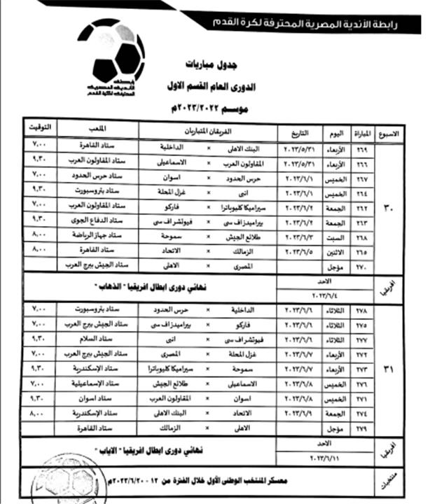 مواعيد 3 جولات في الدوري