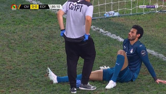 اصابة محمد الشناوي في مباراة مصر وكوت ديفوار بكاس امم افريقيا