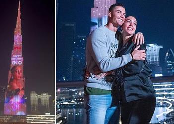 فيديو وصور على برج خليفة رونالدو يمنح جورجينا هدية مميزة في عيد ميلادها