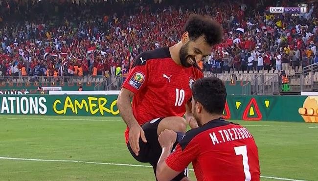 هدف تريزيجيه في مرمي المغرب بعد اسيست رائع من محمد صلاح بكاس امم افريقيا
