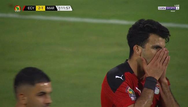 احمد زيزو يهدر فرصة هدف لمصر امام المغرب