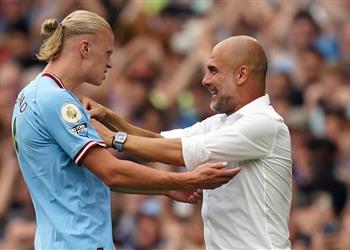 جوارديولا يوضح موقفه من إراحة هالاند في مباراة مانشستر سيتي وكوبنهاجن