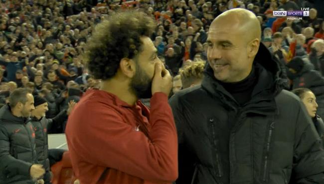 حوار محمد صلاح وجوارديولا بعد مباراة ليفربول ومانشستر سيتي
