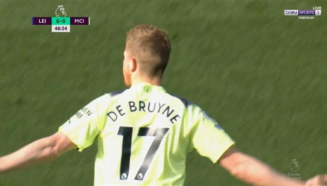 هدف دي بروين الرائع في مرمي ليستر سيتي بالدوري الانجليزي