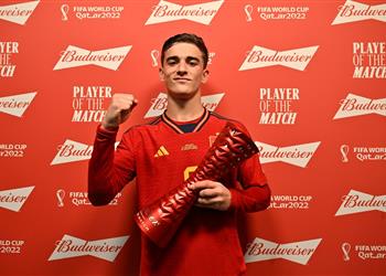 جافي يفوز بجائزة رجل مباراة إسبانيا وكوستاريكا في كأس العالم