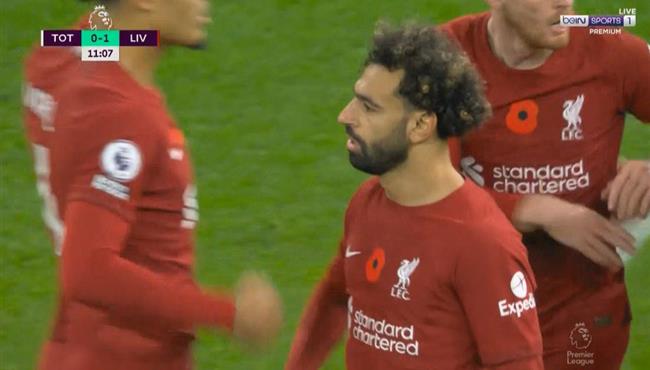 هدف محمد صلاح الاول في مرمي توتنهام اسيست داروين نونيز