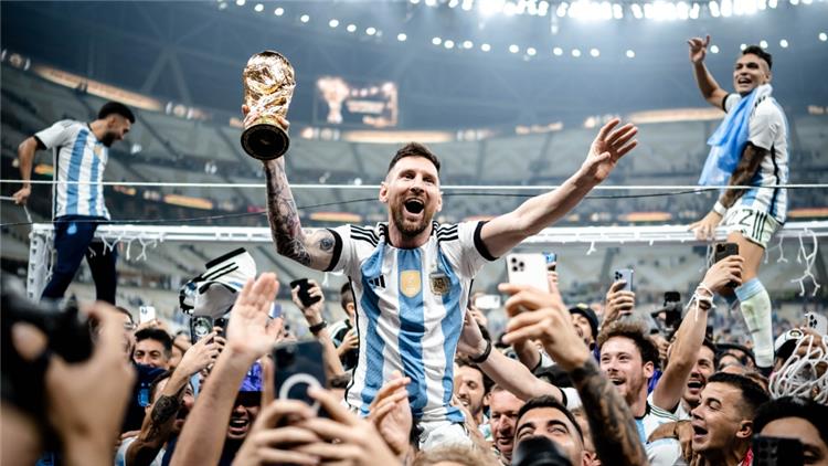 احتفالات لاعبي الأرجنتين بكأس العالم