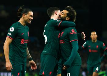 ترتيب هدافي الدوري الإنجليزي بعد هدف محمد صلاح أمام أستون فيلا