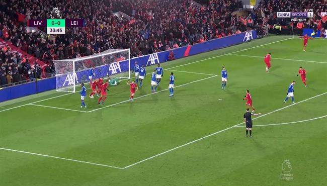 هدف ليفربول الاول في مرمي ليستر سيتي بالدوري الانجليزي