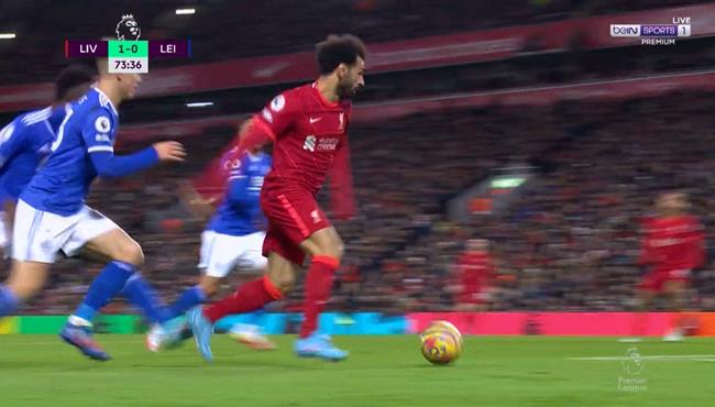 محمد صلاح كاد ان يسجل هدف رائع في مرمي ليستر سيتي