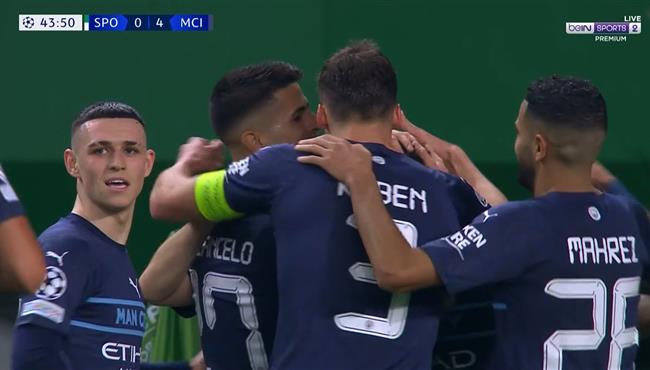 هدف مانشستر سيتي الرابع في مرمي سبورتينج لشبونة 4 0 دوري ابطال اوروبا