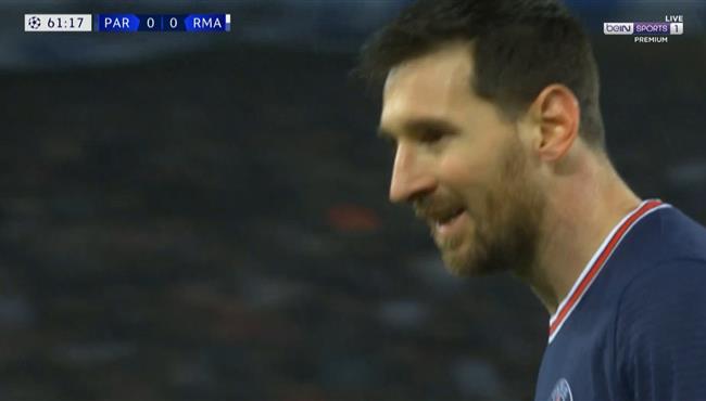 كورتوا يتصدي لركلة جزاء ميسي في مباراة باريس سان جيرمان وريال مدريد