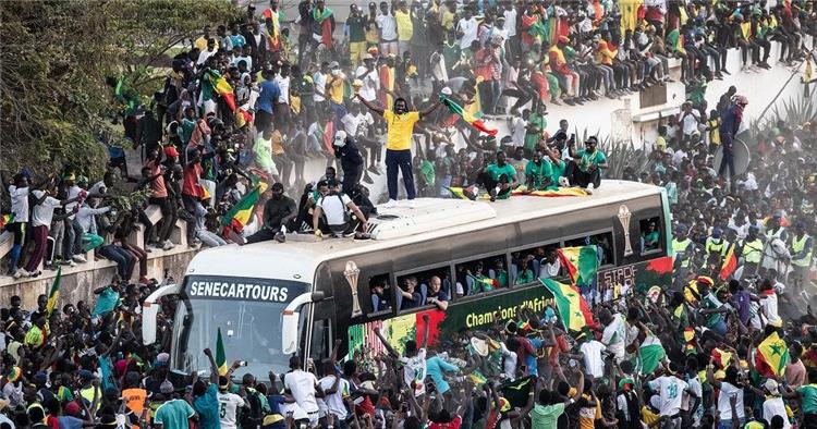 احتفالات السنغال ببطولة كأس أمم إفريقيا