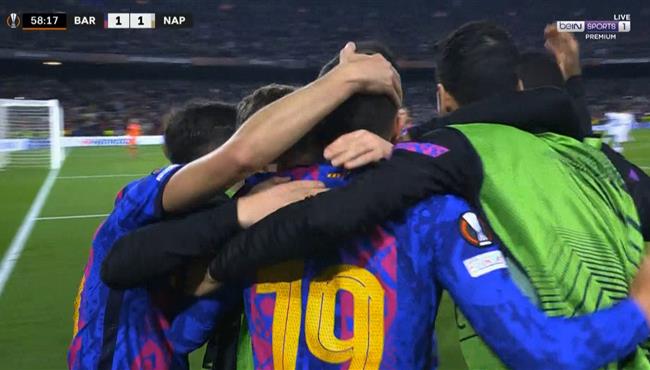 هدف تعادل برشلونة مع نابولي 1 1 فيران توريس
