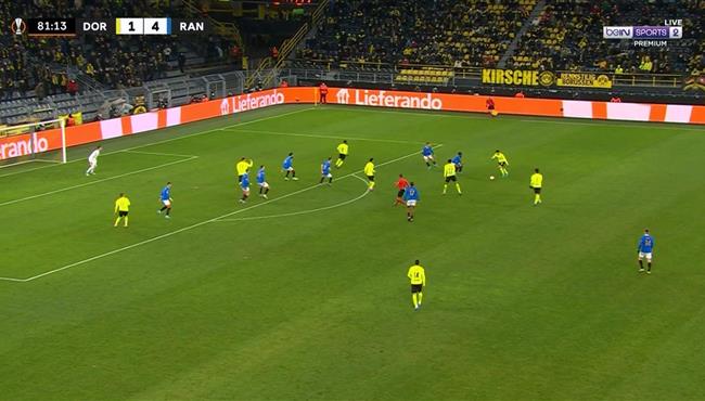 هدف عالمي في مباراة بوروسيا دورتموند وجلاسكو رينجرز بالدوري الاوروبي