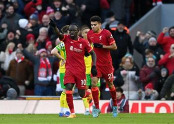 فيديو مقصيه رائعة ساديو ماني يسجل هدف تعادل ليفربول أمام نورويتش سيتي