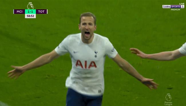 هدف هاري كين الاول الاول في مرمي مانشستر سيتي بالدوري الانجليزي