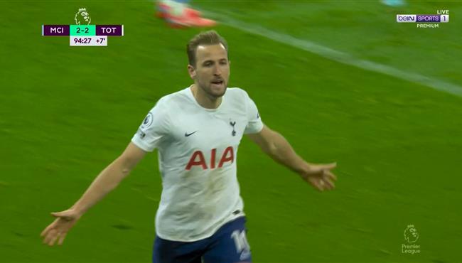 هدف هاري كين الثاني القاتل في مرمي مانشستر سيتي بالدوري الانجليزي