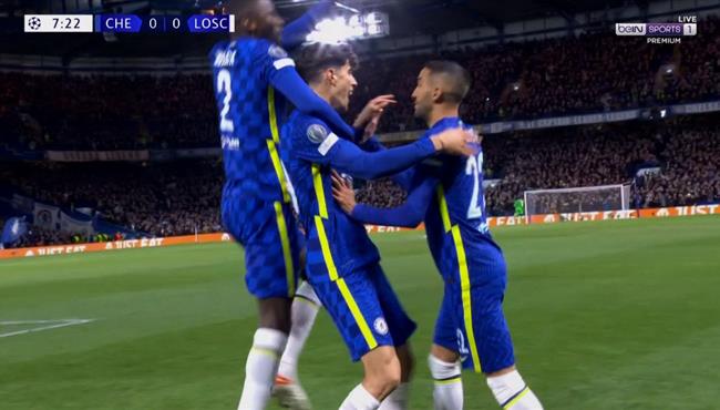 هدف كاي هافرتز في مباراة تشيلسي وليل اسيست حكيم زياش