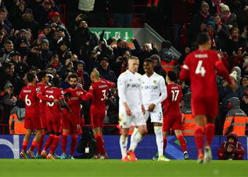 فيديو محمد صلاح يسجل ويصنع في انتصار ليفربول بسداسية على ليدز يونايتد ويشعل الصراع على لقب الدوري الإنجليزي