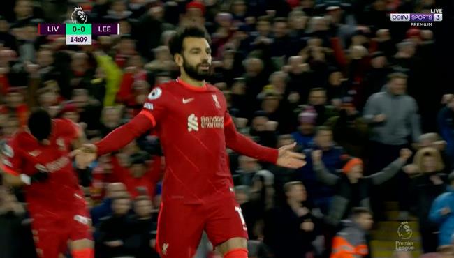 هدف محمد صلاح الاول في مرمي ليدز يونايتد بالدوري الانجليزي