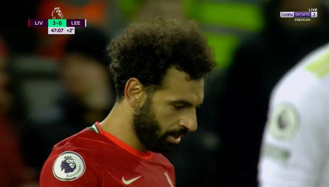 محمد صلاح يهدر انفراد في مباراة ليفربول وليدز يونايتد