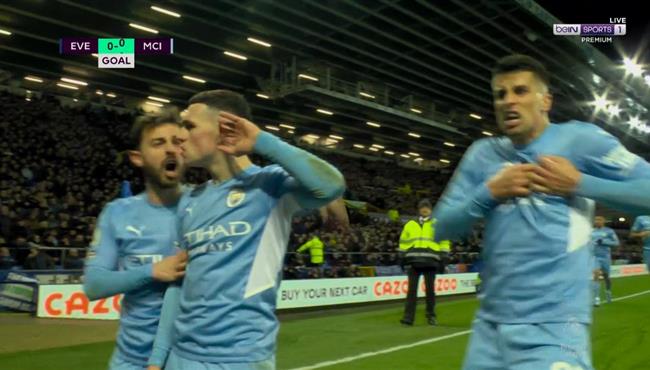 هدف فوز مانشستر سيتي علي ايفرتون 1 0 الدوري الانجليزي