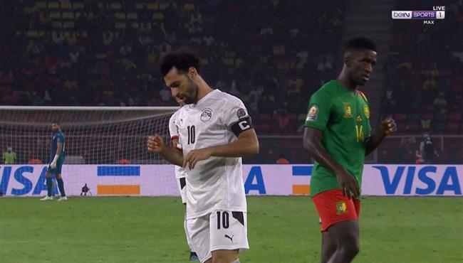 محمد صلاح كاد ان يسجل هدف في مباراة مصر والكاميرون