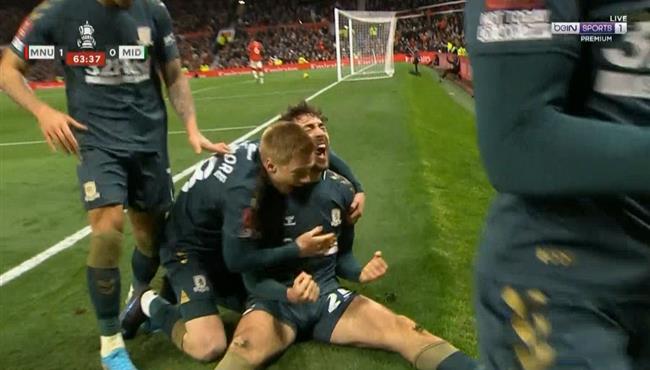 هدف تعادل ميدلسبروه مع مانشستر يونايتد 1 1 كاس الاتحاد الانجليزي