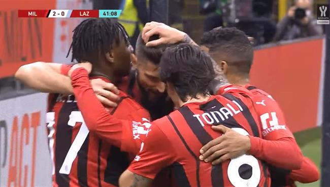 اهداف مباراة ميلان ولاتسيو 4 0 كاس ايطاليا