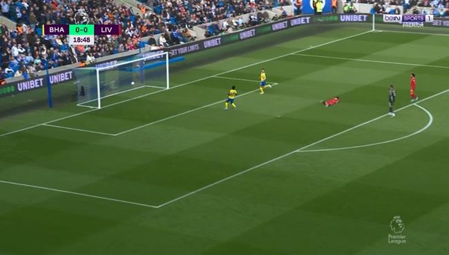 هدف ليفربول الاول في مرمي برايتون بالدوري الانجليزي