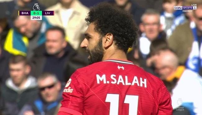 محمد صلاح كاد ان يسجل هدف رائع امام برايتون بالدوري الانجليزي