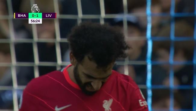 العارضة تحرم محمد صلاح من هدف امام برايتون
