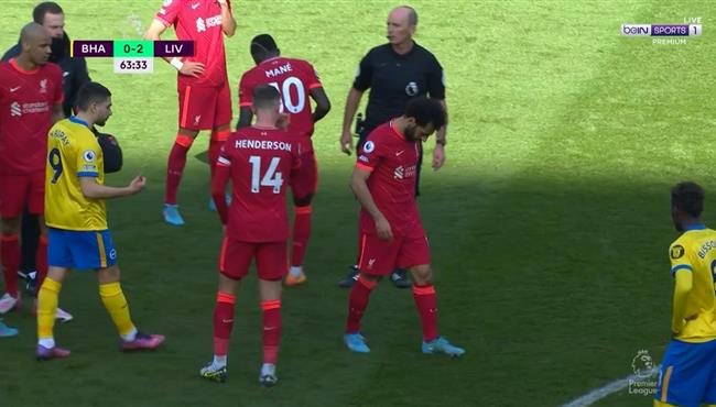 اصابة محمد صلاح وخروجة في مباراة ليفربول وبرايتون بالدوري الانجليزي