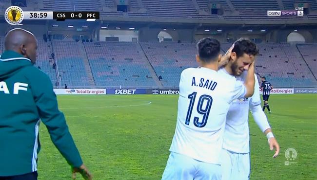 اصابة رمضان صبحي وبكائة في مباراة بيراميدز والصفاقسي بكأس الكونفدرالية