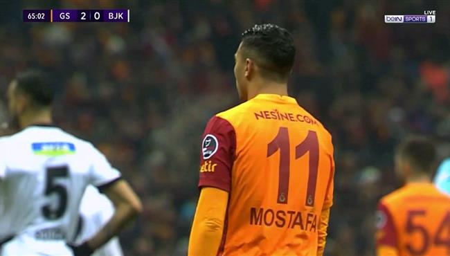 فرصة مصطفي محمد الخطيرة علي مرمي بشكتاش وانقاذ رائع للمدافع من علي خط المرمي