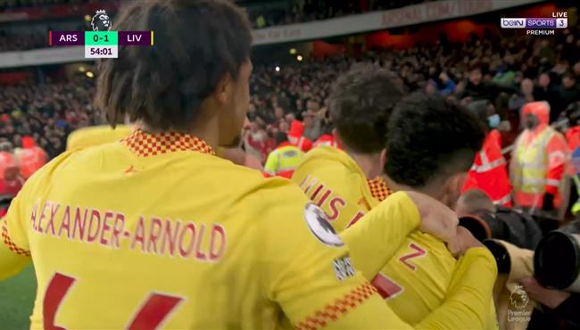 هدف ليفربول الاول في مرمي ارسنال بالدوري الانجليزي
