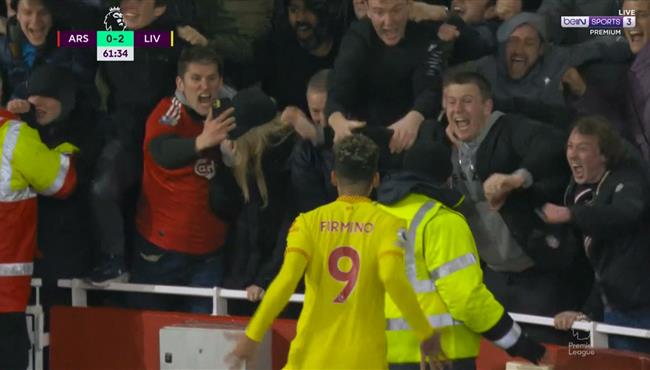 هدف ليفربول الثاني في مرمي ارسنال بالدوري الانجليزي