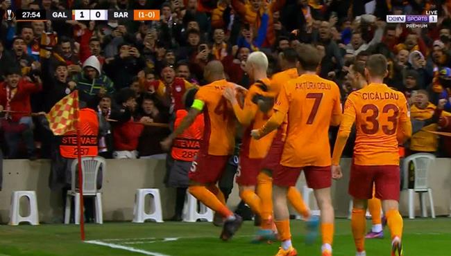 هدف جالطة سراي الاول في مرمي برشلونة بالدوري الاوروبي