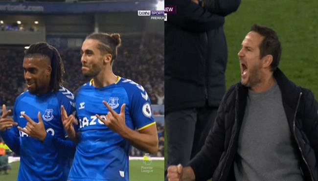 هدف فوز ايفرتون القاتل علي نيوكاسل وفرحة هستيريه من لامبارد