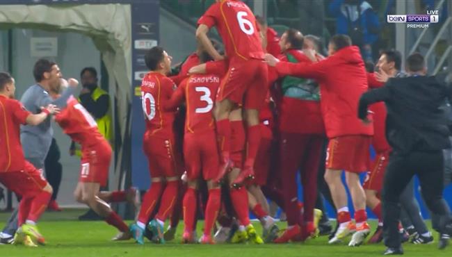 هدف فوز مقدونيا الشمالية القاتل علي ايطاليا 1 0 تصفيات كاس العالم