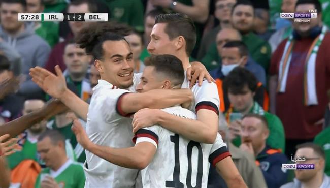 اهداف مباراة بلجيكا وايرلندا 2 2 مباراة ودية