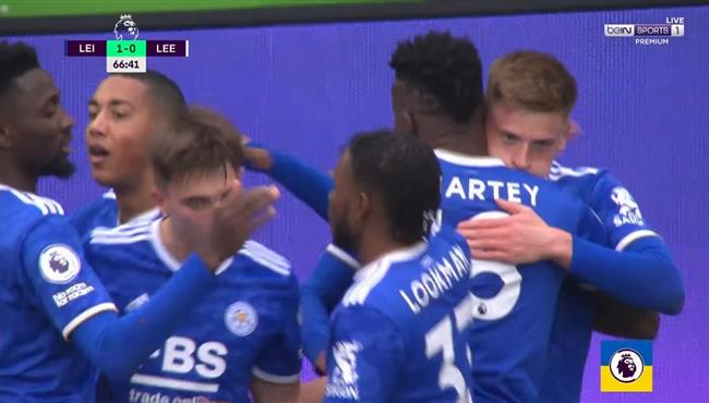 هدف فوز ليستر سيتي علي ليدز يونايتد 1 0 الدوري الانجليزي