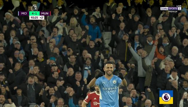 هدف رياض محرز الثاني في مرمي مانشستر يونايتد بالدوري الانجليزي