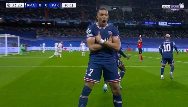 هدف مبابي الملغي امام ريال مدريد بدوري ابطال اوروبا