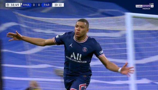 هدف مبابي في مرمي ريال مدريد بدوري ابطال اوروبا