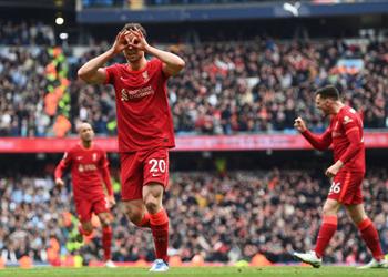 فيديو جوتا يسجل هدف التعادل لـ ليفربول أمام مانشستر سيتي
