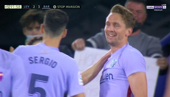 اهداف مباراة برشلونة وليفانتي 3 2 الدوري الاسباني