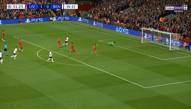 هدف تعادل بنفيكا مع ليفربول 1 1 دوري ابطال اوروبا