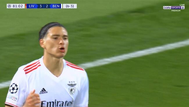 هدف تعادل بنفيكا مع ليفربول 3 3 دوري ابطال اوروبا